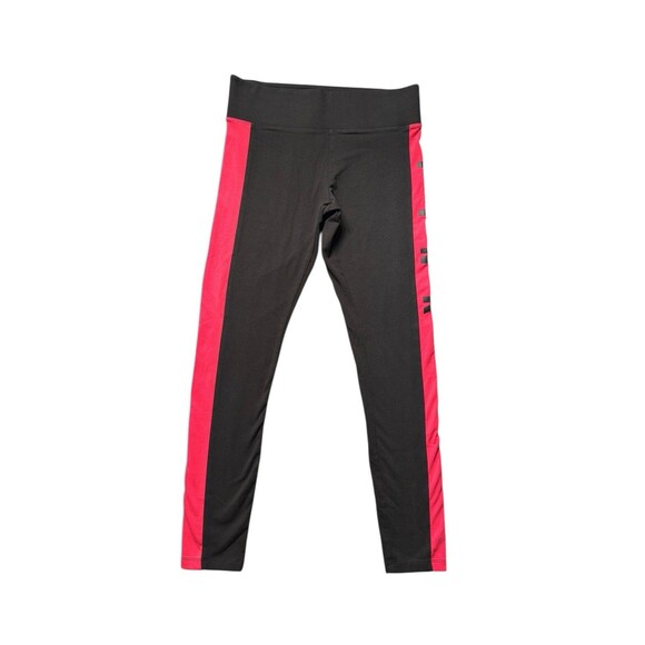Victoria’s Secret PINK Yoga Leggings Womens M Black Pink Side Stripe Logo Pants - Picture 1 of 9